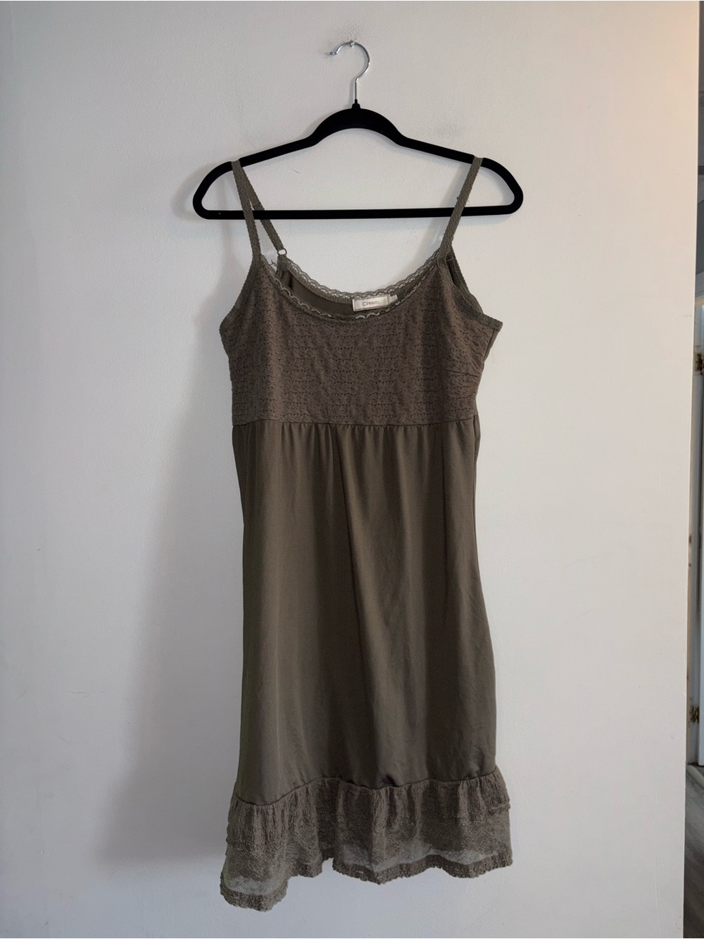 Cream | Green Lace Dress